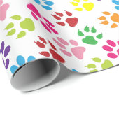 Oranje rode limose groene turquoise blauwe verf cadeaupapier (Rol Hoek)