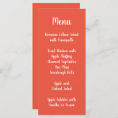 Oranje rode moderne kalligrafie menu (Voorkant / Achterkant)