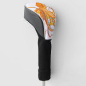 Oranje rode octopus Ink Art Dance Golfheadcover (Schuin)