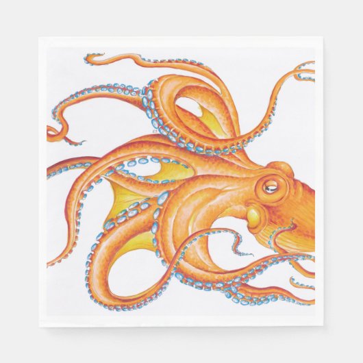 Oranje rode octopus Ink Art Dance Servet (Voorkant)