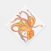 Oranje rode octopus Ink Art Dance Servet (Hoek)