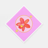 Oranje rode orchidee papieren servetten (Hoek)