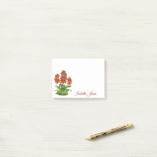 Oranje rode orchidee verdieping ná-it noten post-it® notes (Op bureau)