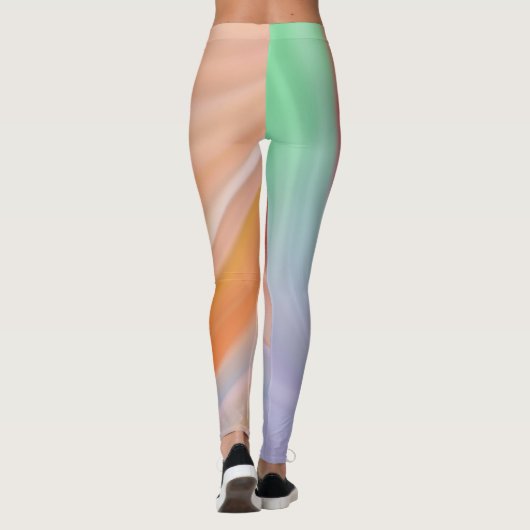 Oranje rode paarse groene leggings voor vloeiende  (Achterkant)