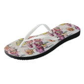 Oranje Rode Paarse papaver, bloemen, dames Teenslippers (Schuin)