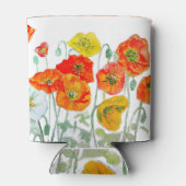 Oranje rode papaver bloemenpatroon dank u blikjeskoeler (Achterkant)