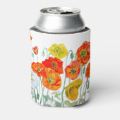 Oranje rode papaver bloemenpatroon dank u blikjeskoeler (Blikje Achterkant)