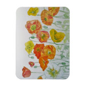 Oranje rode papaver Waterverf Birthday Magnet Magneet (Verticaal)