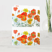 Oranje rode papaver Waterverf verjaardag Kaart (Achterkant)