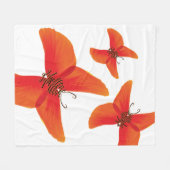 Oranje rode papavervlinder met drie namen fleece deken (Voorkant (Horizontaal))