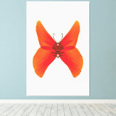 Oranje rode papavervlinder met Jouw naam Canvas Afdruk (Insitu (Houten vloer))