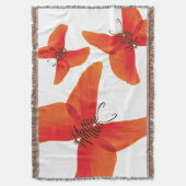 Oranje rode papavervlinder met Jouw naam Deken (Voorkant Verticaal)