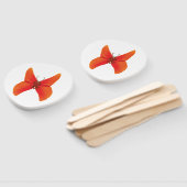 Oranje rode papavervlinder met Jouw naam Handwaaier (Niet-gemonteerd)