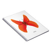 Oranje rode papavervlinder met Jouw naam Notitieboek (Rechterzijde)
