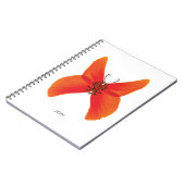 Oranje rode papavervlinder met Jouw naam Notitieboek (Linkerzijde)