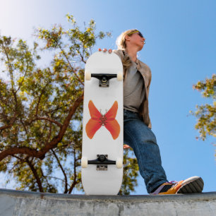 Oranje rode papavervlinder met Jouw naam Persoonlijk Skateboard