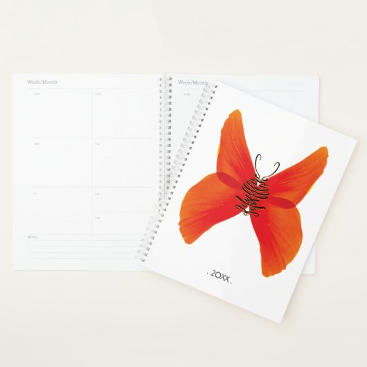 Oranje rode papavervlinder met Jouw naam Planner (Display)