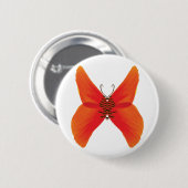 Oranje rode papavervlinder met Jouw naam Ronde Button 5,7 Cm (Voorkant /achterkant)