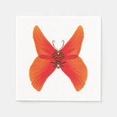 Oranje rode papavervlinder met Jouw naam Servet (Voorkant)
