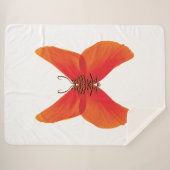 Oranje rode papavervlinder met Jouw naam Sherpa Deken (Voorkant (horizontaal))