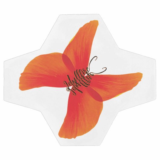 Oranje rode papavervlinder met Jouw naam Voetbal (Enkel)