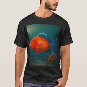 Oranje Rode Papegaaivis in Koraalrif T-shirt