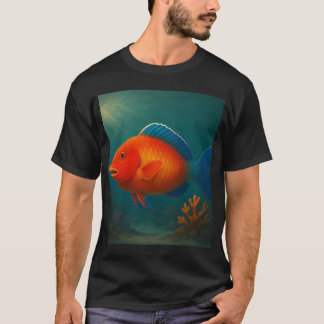 Oranje Rode Papegaaivis in Koraalrif T-shirt
