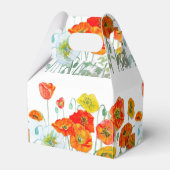 Oranje Rode Poppy Bloemen Tea Party Cake Favoriete Bedankdoosjes (Achterkant)