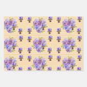 Oranje Rode Poppy Flower Pattern Waterverf Inpakpapier Vel (Voorkant 2)