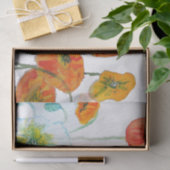 Oranje Rode Poppy Flower Pattern Waterverf Tissuepapier (Geschenk)