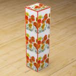 Oranje Rode Poppy Flower Pattern Waterverf Wijn<br><div class="desc">Rode Poppy Waterverf Bloempatroon Papier Party Bord. Ontworpen uit mijn originele aquarellen.</div>