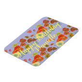 Oranje Rode Poppy Paarse Happy Birthday Dames Magneet (Linkerzijde)