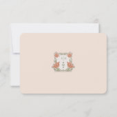 Oranje rode RSVP-kaart Art Nouveau Kaart (Achterkant)