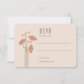 Oranje rode RSVP-kaart Art Nouveau Kaart (Voorkant)