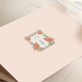 Oranje rode RSVP-kaart Art Nouveau Kaart