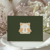 Oranje rode RSVP-kaart  Art Nouveau Kaart