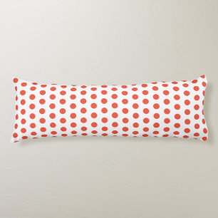 Oranje Rode Stippen Witte Aangepaste Kleuren Cute Lichaamskussen