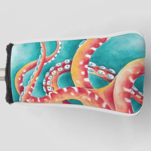 Oranje rode tentakels golfheadcover (Voorkant)