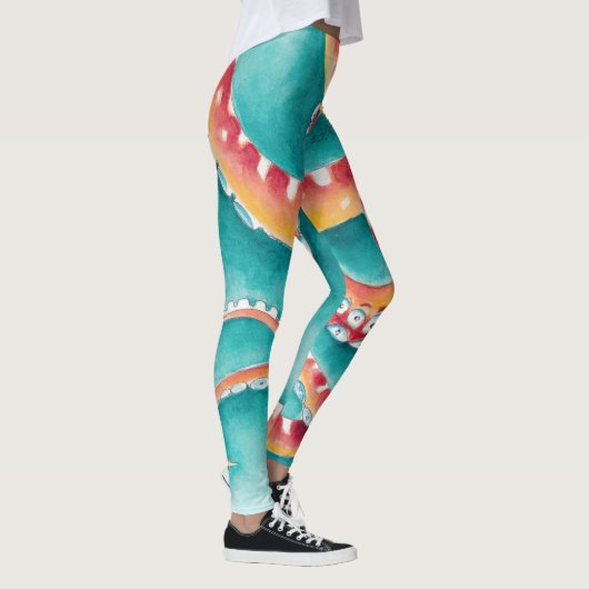 Oranje rode tentakels leggings (Rechts)