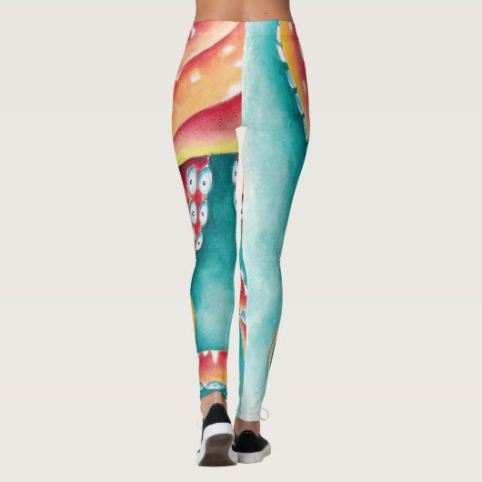 Oranje rode tentakels leggings (Achterkant)