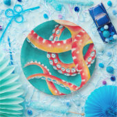 Oranje rode tentakels papieren bordje (Feest)