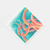 Oranje rode tentakels servet (Hoek)