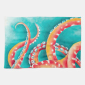 Oranje rode tentakels theedoek (Horizontaal)