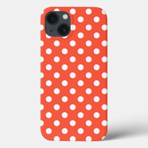 Oranje, rode, terracotta polka stip Case-Mate iPhone case