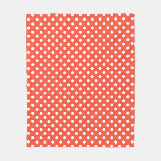 Oranje, rode, terracotta polka stip fleece deken (Voorkant)