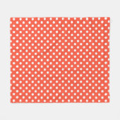 Oranje, rode, terracotta polka stip fleece deken (Voorkant (Horizontaal))