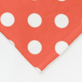 Oranje, rode, terracotta polka stip fleece deken (Hoek)