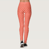 Oranje, rode, terracotta polka stip leggings (Achterkant)