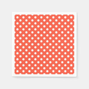 Oranje, rode, terracotta polka stip servet
