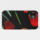 Oranje rode Tulp Flowers Black Achtergrond Case-Mate iPhone Case (Achterkant (horizontaal))